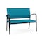 Lesro Newport 2 Seat Tandem Seating Metal Frame No Center Arms, Black, OH Waterfall Upholstery NP1501 - alternate 1